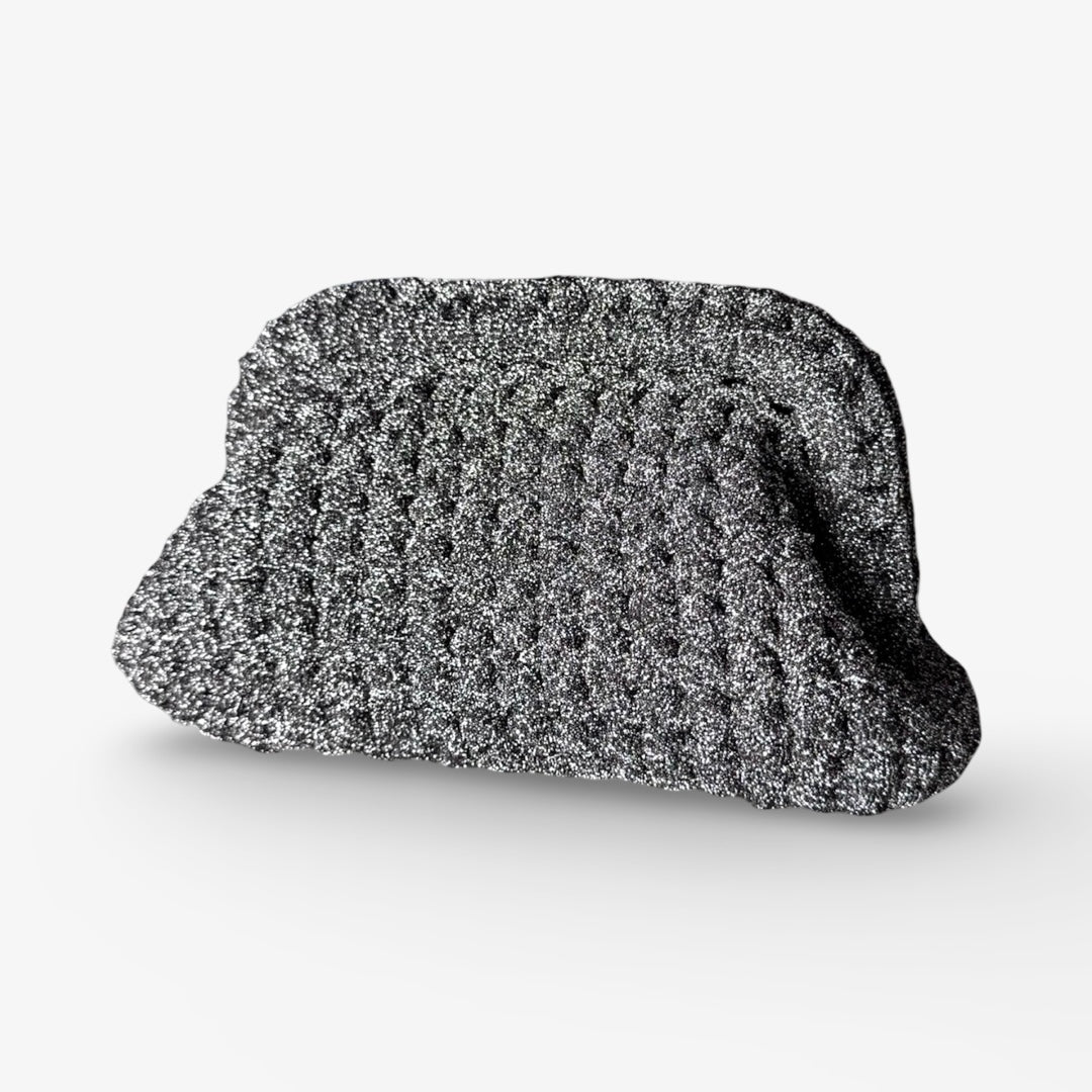 Lurex clutch bag - argento