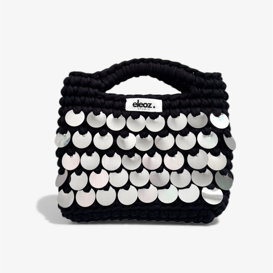 Paillettes handbag - nero