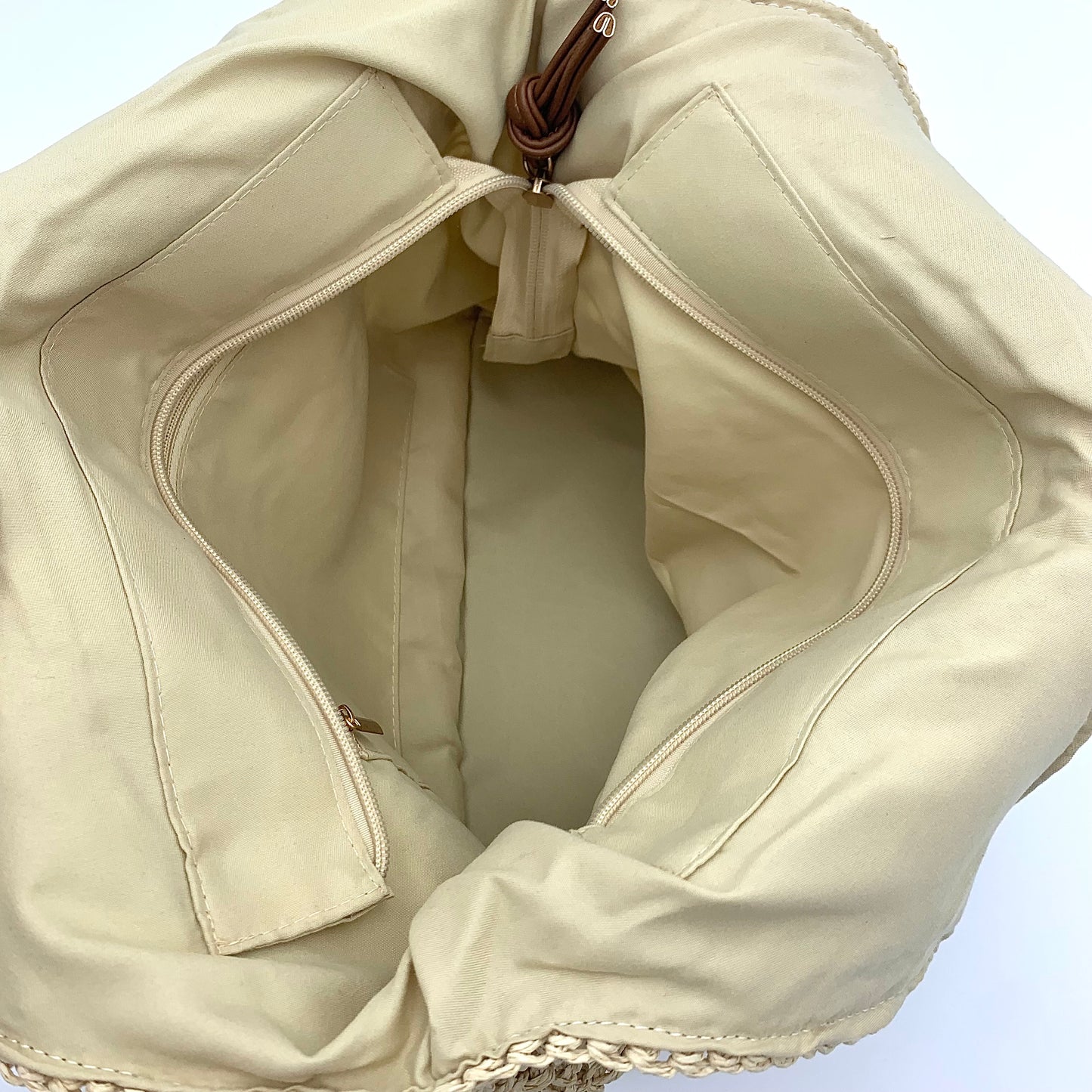 Borsa in paglia macramè