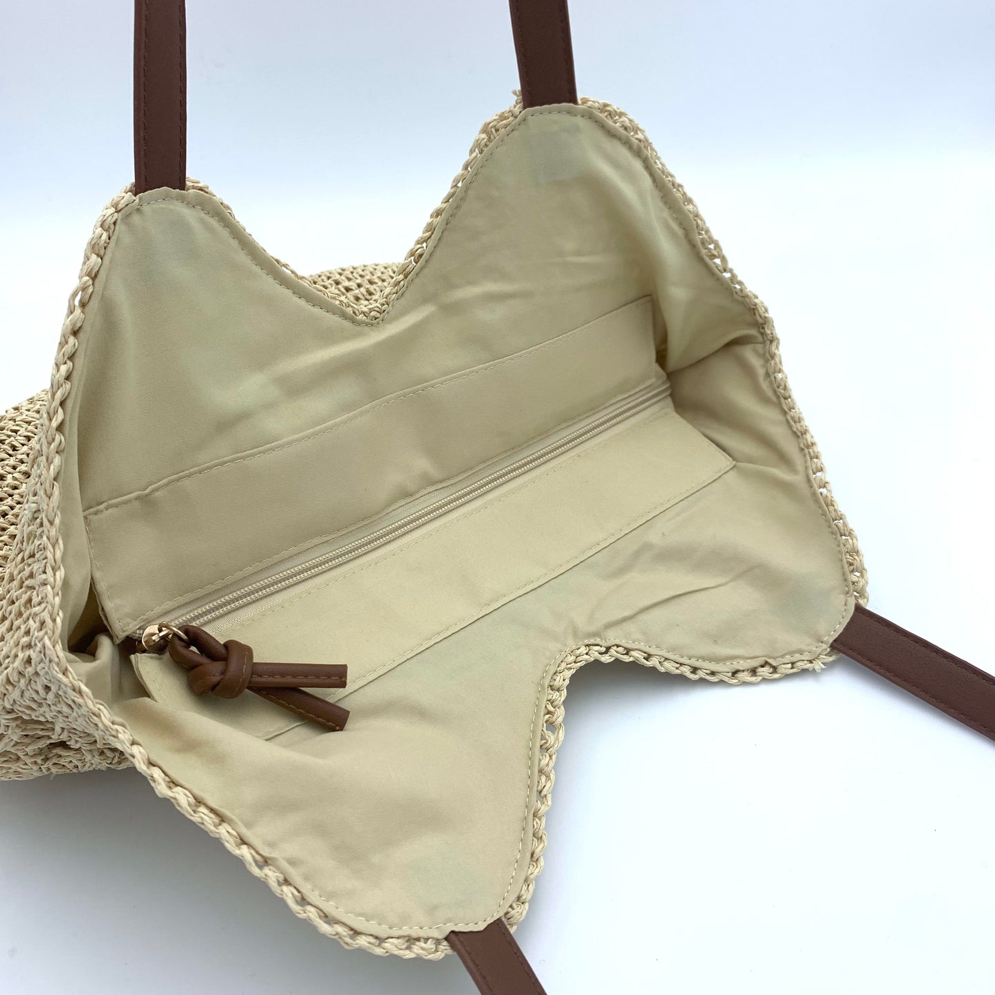 Borsa in paglia macramè